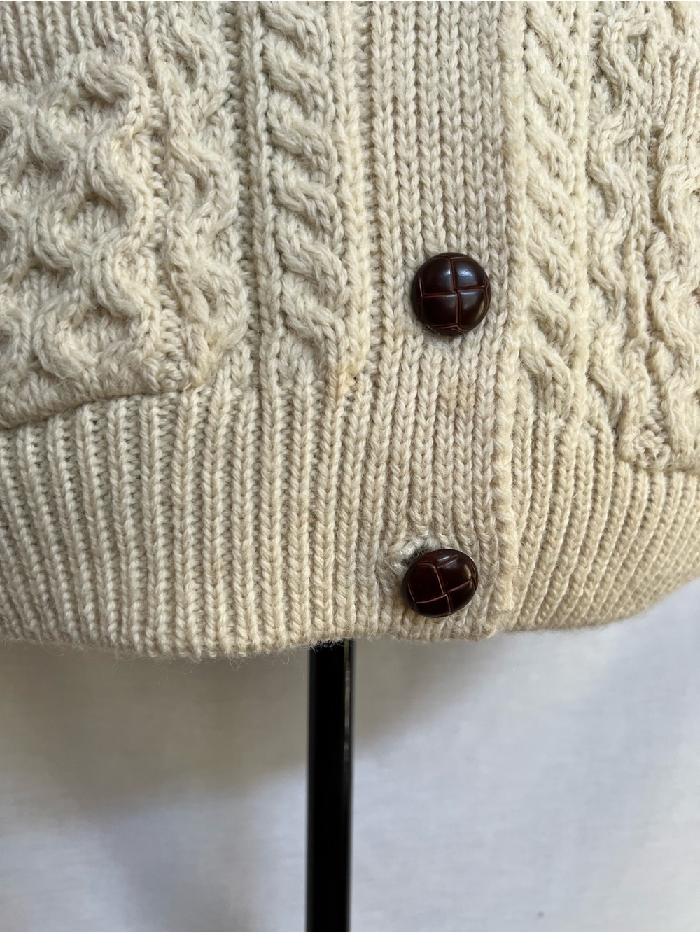 Aran Crafts Cream Cable-Knit Button Cardigan with Pockets - Picture 14 of 15